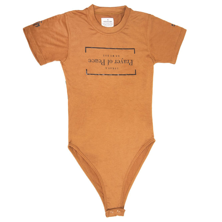 Custom Prayer of Peace Motivational Onesie Tee - Brown