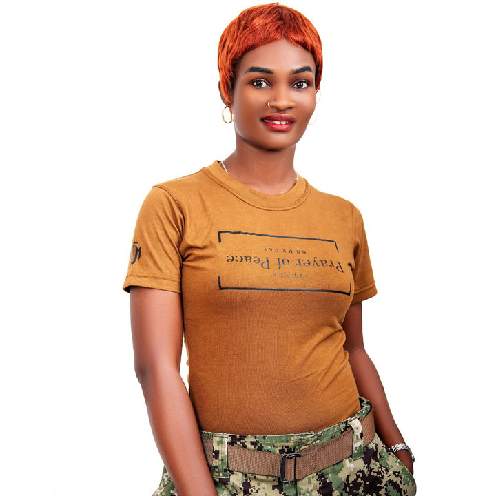 Custom Prayer of Peace Motivational Onesie Tee - Brown