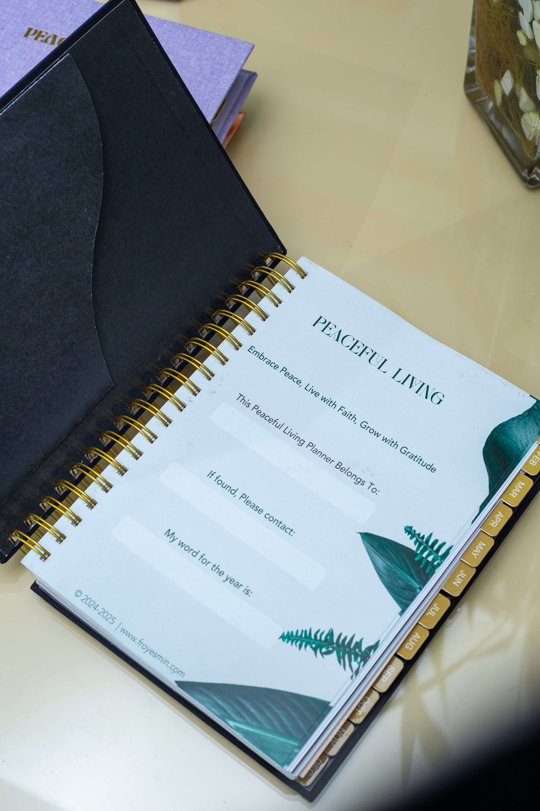 Peaceful Living Daily Planner - Purple