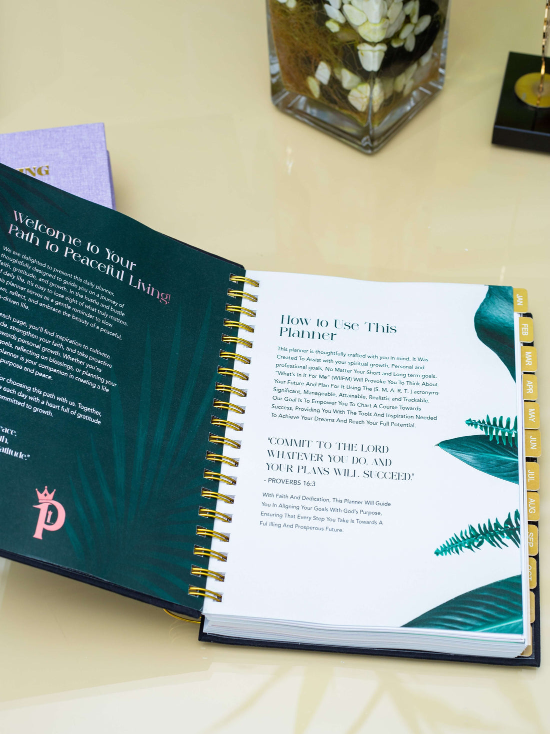 Peaceful Living Daily Planner - Purple