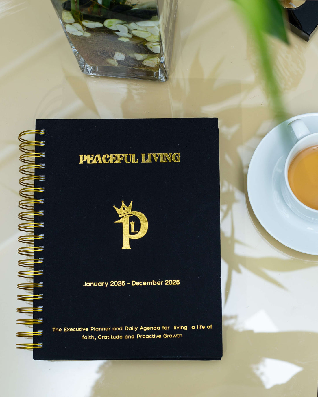 Peaceful Living Daily Planner - Black